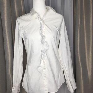 SOLD***Banana Republic Riley Ruffle Button Down